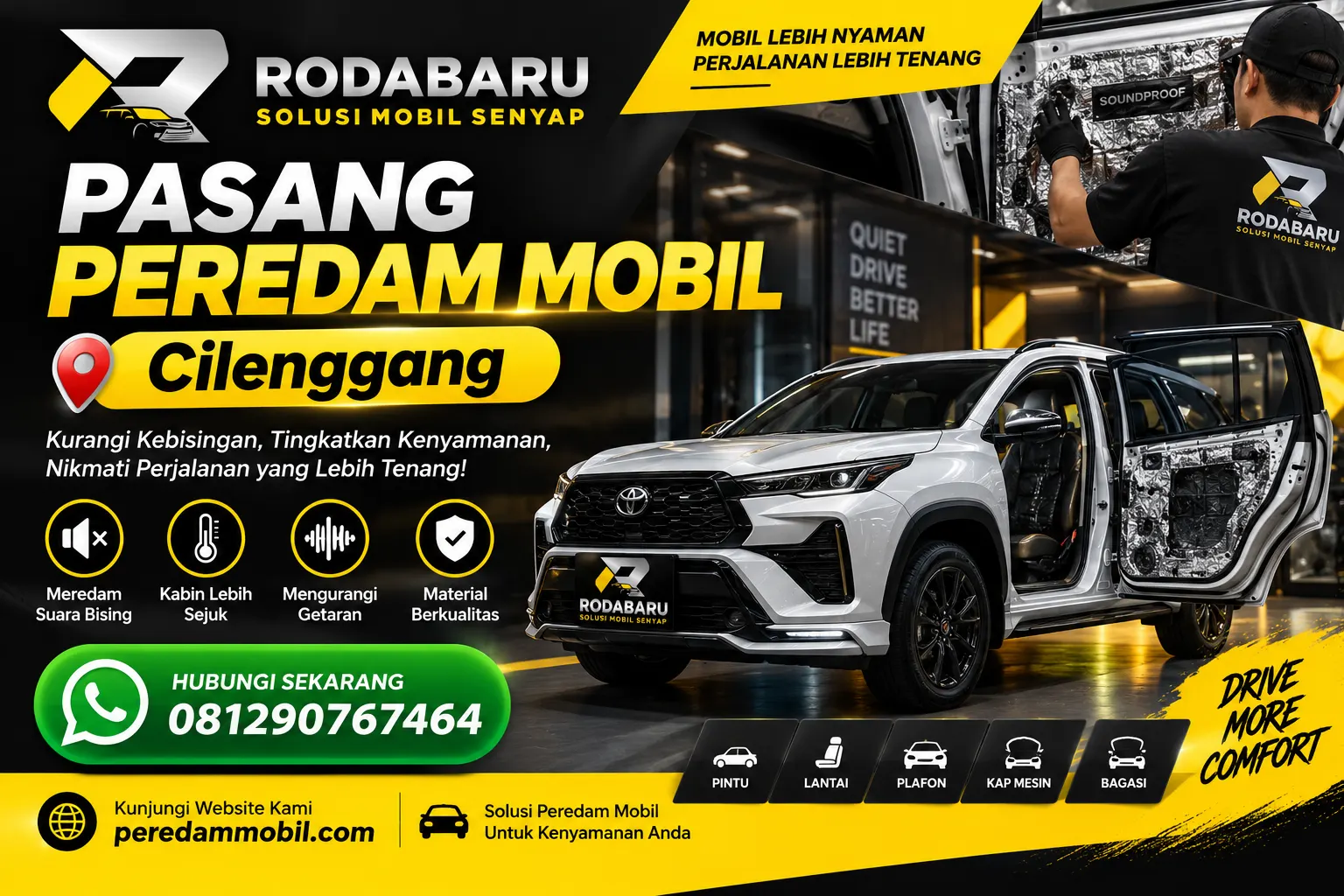 Pasang Peredam Mobil Cilenggang