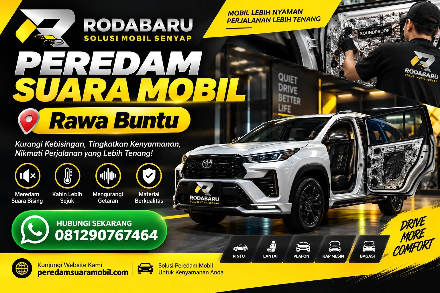Peredam Suara Mobil Rawa Buntu